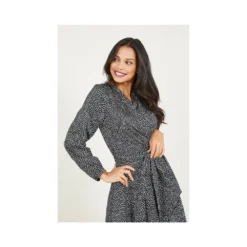 Mela Black Polka Dot Wrap Dress -Cheap My Dreamy Dress Store mela black polka dot wrap dress p6209 59092 image