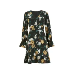 Mela Black Rose Skater Dress With Frill Hem -Cheap My Dreamy Dress Store mela black rose skater dress with frill hem p9513 104823 image