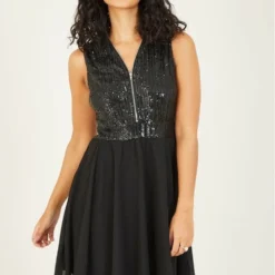 Mela Black Sequin Asymmetric Dress -Cheap My Dreamy Dress Store mela black sequin asymmetric dress p6476 138768 image