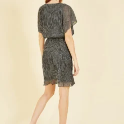 Mela Black Sparkle Kimono Sleeve Skater Dress -Cheap My Dreamy Dress Store mela black sparkle kimono sleeve skater dress p16130 130583 image