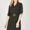 Mela Black Sparkly Shirt Dress