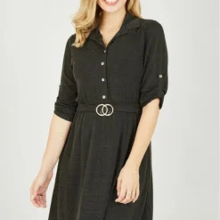 Mela Black Sparkly Shirt Dress