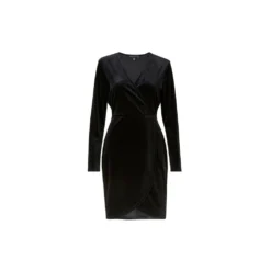 Mela Black Velvet Wrap Dress -Cheap My Dreamy Dress Store mela black velvet wrap dress p6477 61092 image