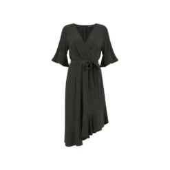 Mela Black Wrap Dropped Sleeve Dress -Cheap My Dreamy Dress Store mela black wrap dropped sleeve dress p9511 104809 image