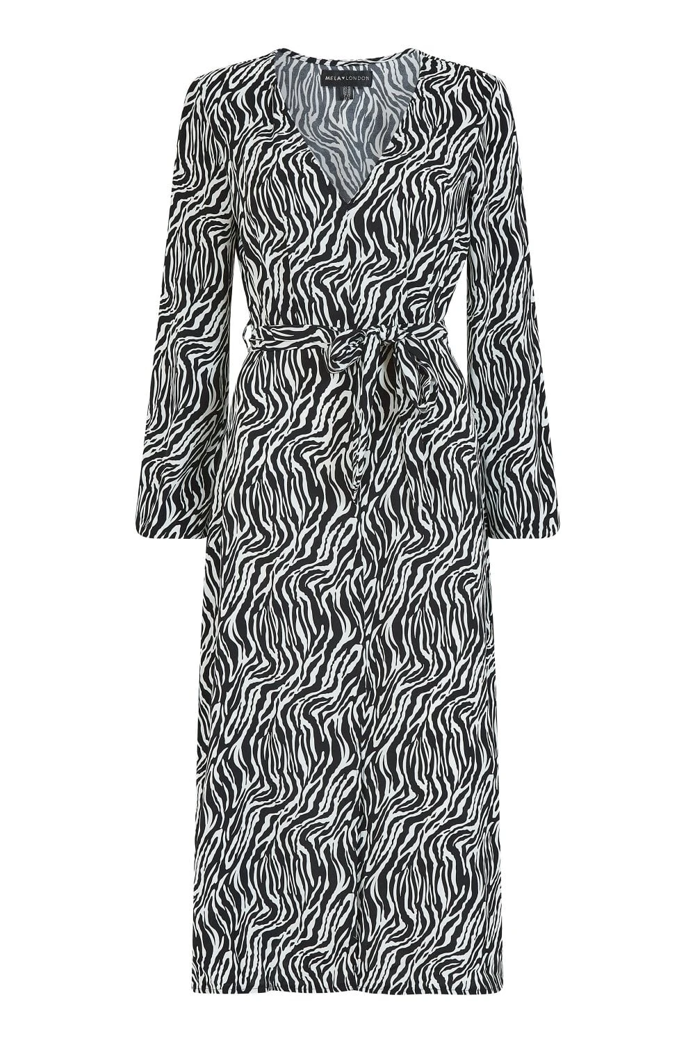 Mela Black Zebra Print Midi Dress 6 Mela Black Zebra Print Midi Dress - Image 6