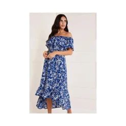 Mela Blue Ditsy Floral High Low Dress -Cheap My Dreamy Dress Store mela blue ditsy floral high low dress p5651 53830 image