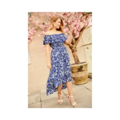 Mela Blue Ditsy Floral High Low Dress -Cheap My Dreamy Dress Store mela blue ditsy floral high low dress p5651 53834 image