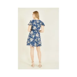 Mela Blue Floral Wrap Over Dress -Cheap My Dreamy Dress Store mela blue floral wrap over dress p8848 72930 image