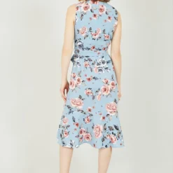 Mela Blue Rose Garden Wrap Over Sleeveless Midi Dress -Cheap My Dreamy Dress Store mela blue rose garden wrap over sleeveless midi dress p12205 112582 image