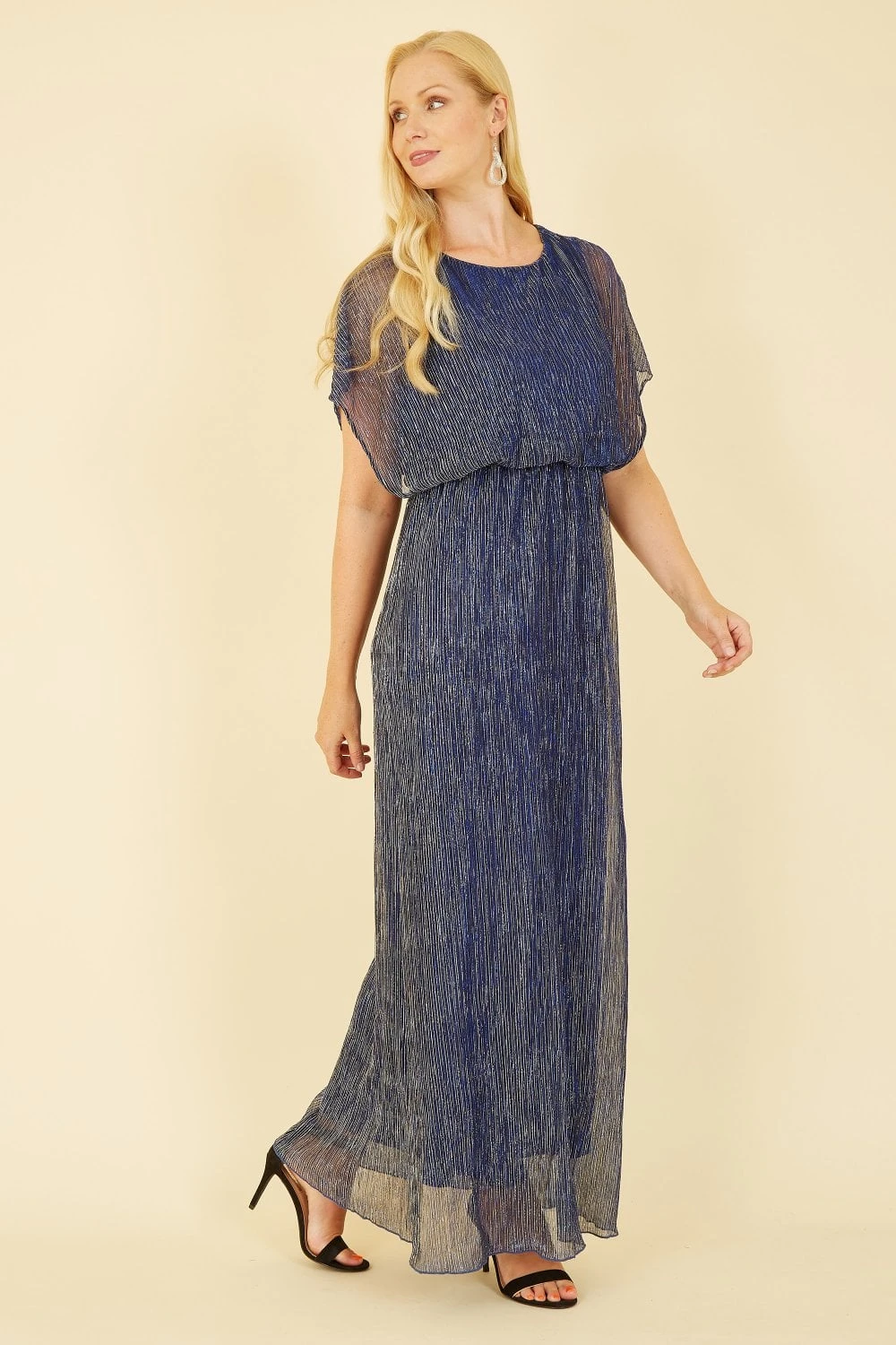 Mela Blue Shimmer Maxi Dress 1 Mela Blue Shimmer Maxi Dress