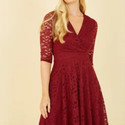 Mela Burgundy Lace Skater Dress 6 Mela Burgundy Lace Skater Dress -Cheap My Dreamy Dress Store mela burgundy lace skater dress p17288 136671 image