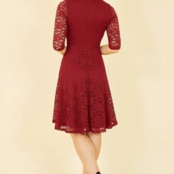 Mela Burgundy Lace Skater Dress 8 Mela Burgundy Lace Skater Dress -Cheap My Dreamy Dress Store mela burgundy lace skater dress p17288 136673 image