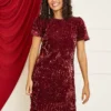 Mela Burgundy Sequin Tunic Dress