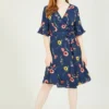Mela Dancing Poppy Printed Wrap Dress