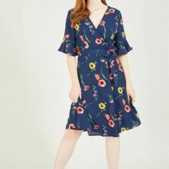 Mela Dancing Poppy Printed Wrap Dress