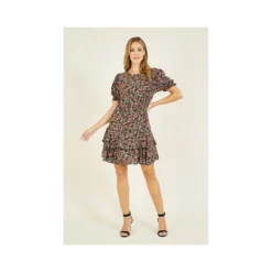 Mela Ditsy Print Skater Dress With Frill Detail 8 Mela Ditsy Print Skater Dress With Frill Detail -Cheap My Dreamy Dress Store mela ditsy print skater dress with frill detail p100 245 image
