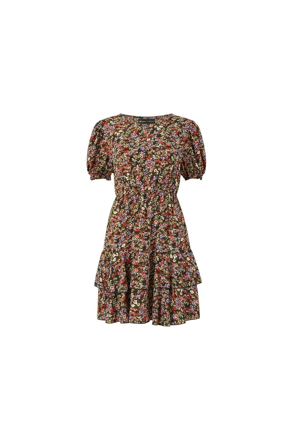 Mela Ditsy Print Skater Dress With Frill Detail 5 Mela Ditsy Print Skater Dress With Frill Detail - Image 5