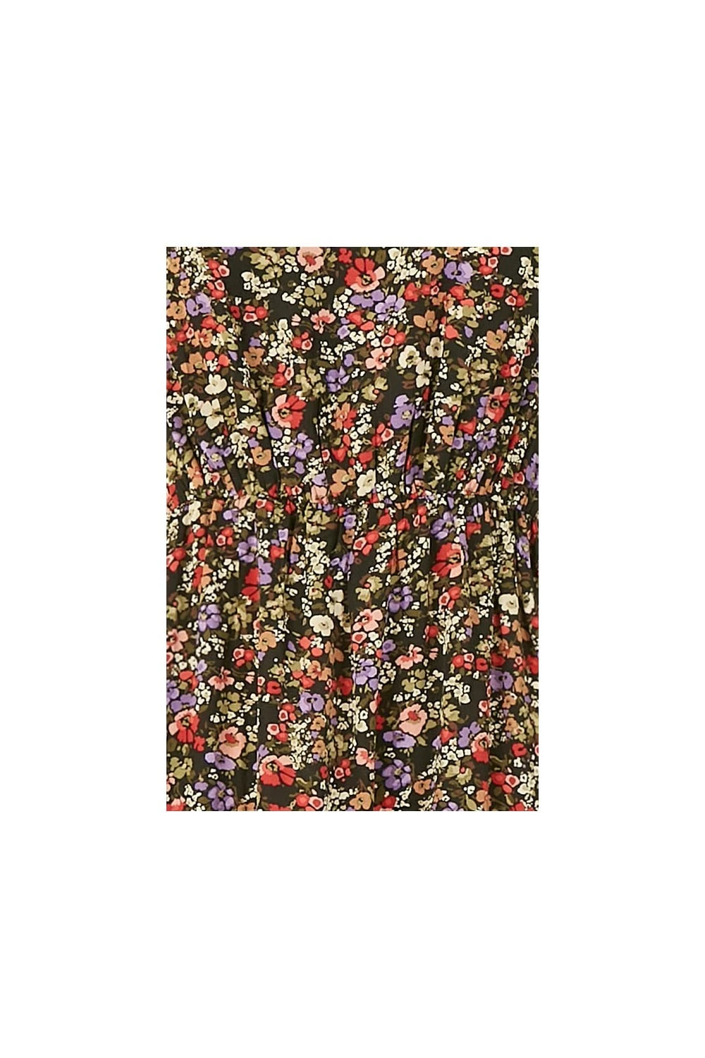 Mela Ditsy Print Skater Dress With Frill Detail 6 Mela Ditsy Print Skater Dress With Frill Detail - Image 6