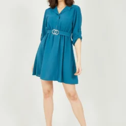 Mela Gold Buckle Shirt Dress -Cheap My Dreamy Dress Store mela gold buckle shirt dress p10214 111719 image