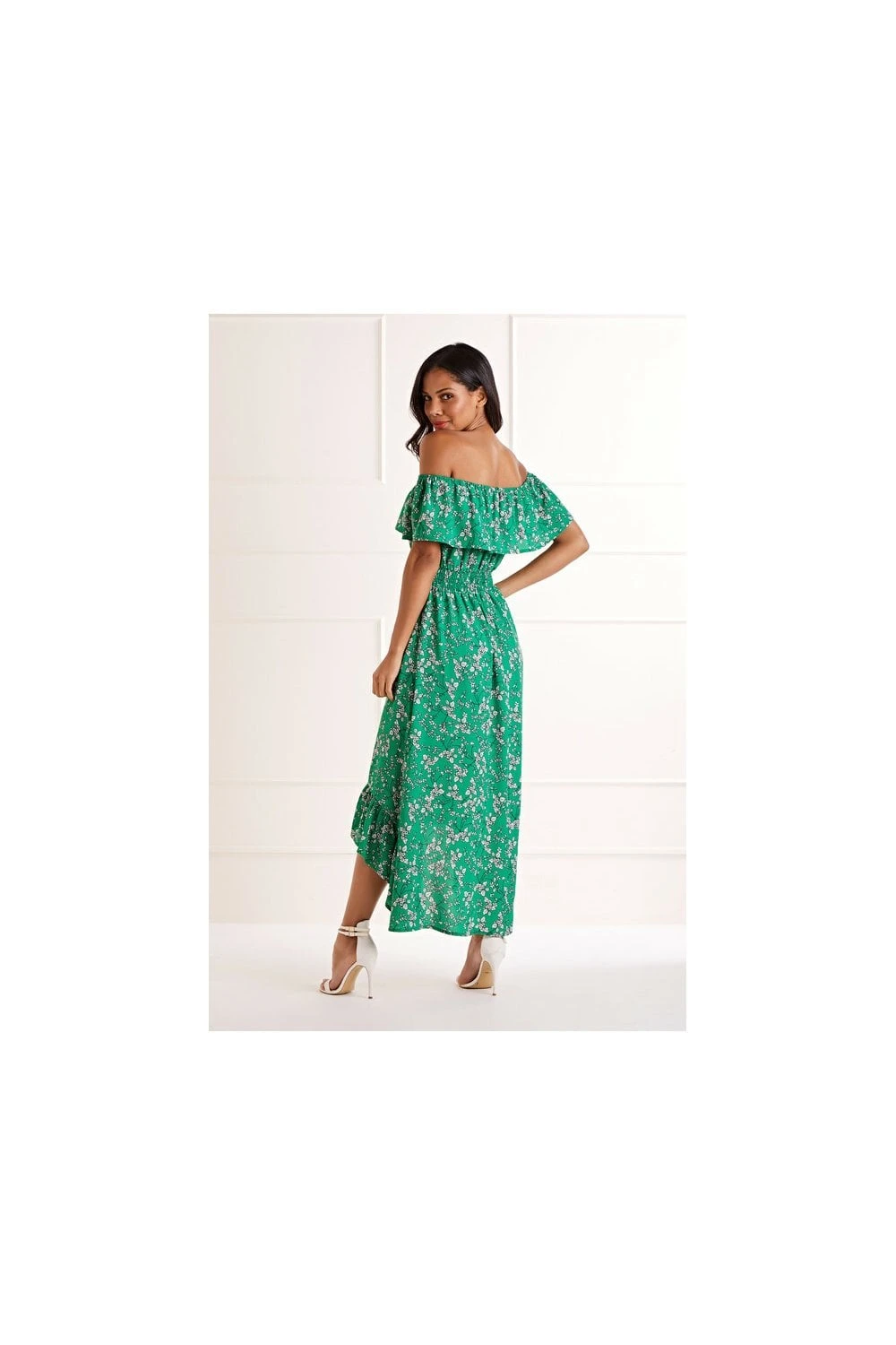 Mela Green Bardot Asymmetric Maxi Dress 6 Mela Green Bardot Asymmetric Maxi Dress - Image 6