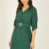 Mela Green Belted Shirt Dress