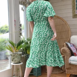 Mela Green Ditsy Daisy Wrap Effect Frill Dress -Cheap My Dreamy Dress Store mela green ditsy daisy wrap effect frill dress p14945 125419 image