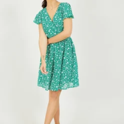 Mela Green Ditsy Floral Skater Dress -Cheap My Dreamy Dress Store mela green ditsy floral skater dress p11994 110432 image