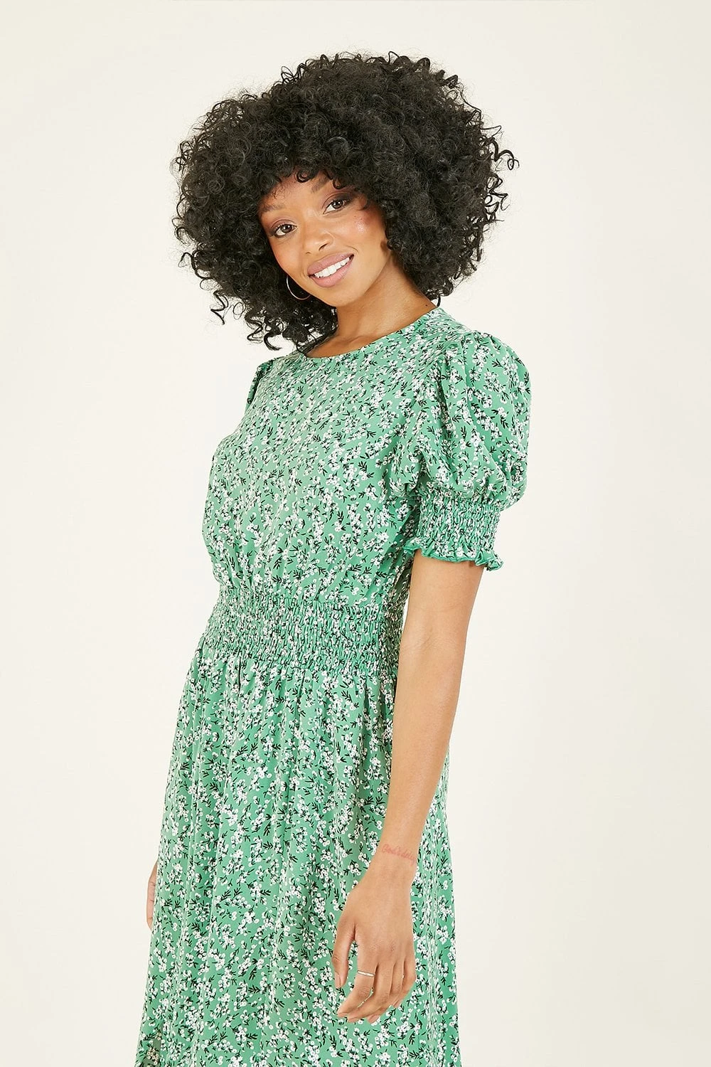 Mela Green Ditsy Print Midi Dress 3 Mela Green Ditsy Print Midi Dress - Image 3