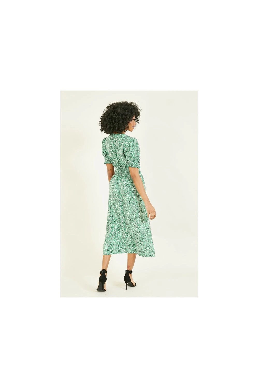 Mela Green Ditsy Print Midi Dress 4 Mela Green Ditsy Print Midi Dress - Image 4