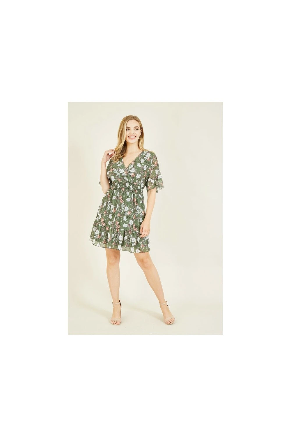 Mela Green Floral Print Wrap Dress 3 Mela Green Floral Print Wrap Dress - Image 3