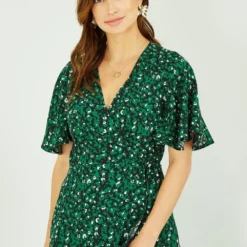 Mela Green Leopard Print Wrap Dress -Cheap My Dreamy Dress Store mela green leopard print wrap dress p14966 125610 image