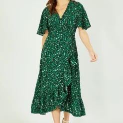 Mela Green Leopard Print Wrap Dress -Cheap My Dreamy Dress Store mela green leopard print wrap dress p14966 125612 image