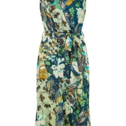 Mela Green Patchwork Paisley Satin Wrap Effect Midi Dress -Cheap My Dreamy Dress Store mela green patchwork paisley satin wrap effect midi dress p19038 144164 image