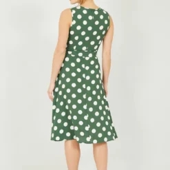 Mela Green Polka Dot Sleeveless Midi Dress -Cheap My Dreamy Dress Store mela green polka dot sleeveless midi dress p10394 111817 image
