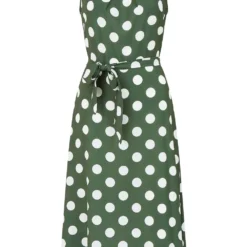 Mela Green Polka Dot Sleeveless Midi Dress -Cheap My Dreamy Dress Store mela green polka dot sleeveless midi dress p10394 111818 image