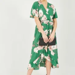 Mela Green Rose Printed Bubble Crepe Wrap Effect Dress 11 Mela Green Rose Printed Bubble Crepe Wrap Effect Dress -Cheap My Dreamy Dress Store mela green rose printed bubble crepe wrap effect dress p10563 111918 image
