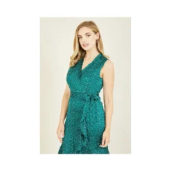 Mela Green Spot Wrap Over Midi Dress -Cheap My Dreamy Dress Store mela green spot wrap over midi dress p163 589 image