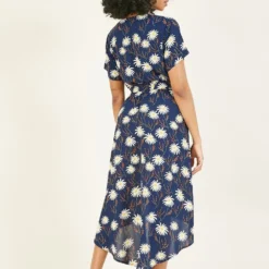 Mela Navy Daisy Print Wrap Midi Dress -Cheap My Dreamy Dress Store mela navy daisy print wrap midi dress p107 113493 image