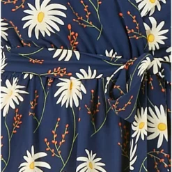Mela Navy Daisy Print Wrap Midi Dress -Cheap My Dreamy Dress Store mela navy daisy print wrap midi dress p107 113496 image