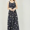 Mela Navy Floral Print Maxi Dress