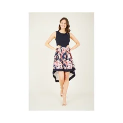 Mela Navy Flower High Low Dress -Cheap My Dreamy Dress Store mela navy flower high low dress p6036 57204 image