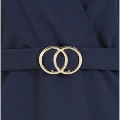 Mela Navy Lace Sleeve Dress With Gold Belt Detail -Cheap My Dreamy Dress Store mela navy lace sleeve dress with gold belt detail p14969 125630 image