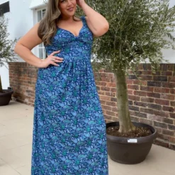 Mela Navy Paisley Jersey Maxi Dress