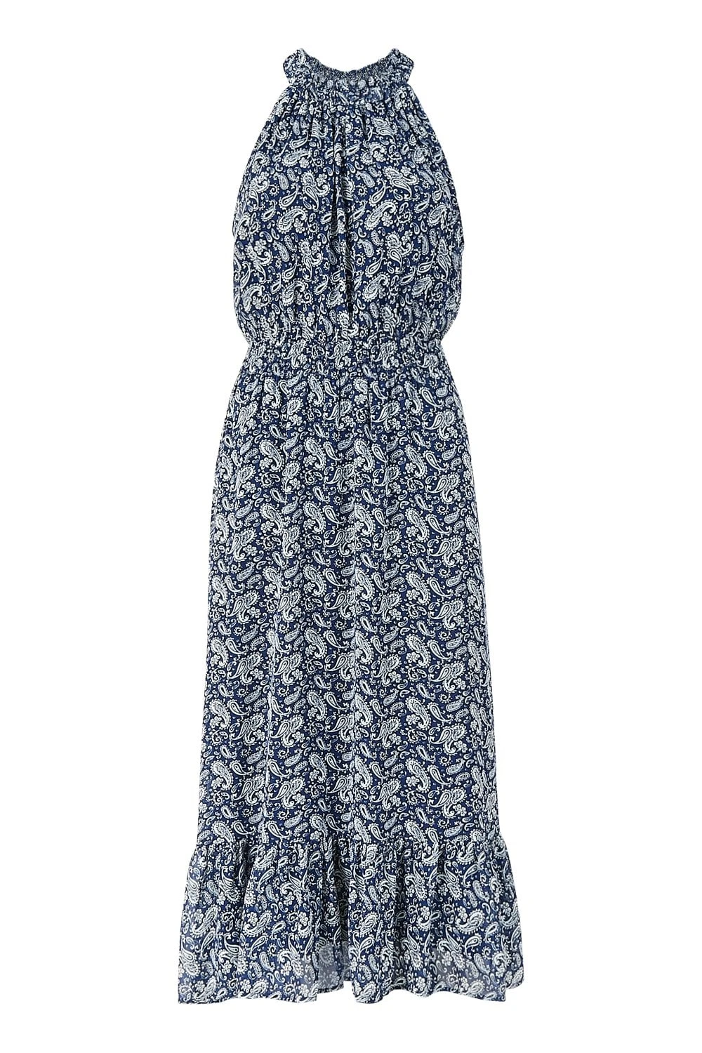 Mela Navy Paisley Midi Halter Dress 6 Mela Navy Paisley Midi Halter Dress - Image 6
