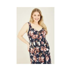 Mela Navy Plus Size Rose Floral Maxi Dress -Cheap My Dreamy Dress Store mela navy plus size rose floral maxi dress p8325 70651 image