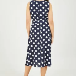 Mela Navy Polka Dot Sleeveless Midi Dress -Cheap My Dreamy Dress Store mela navy polka dot sleeveless midi dress p10393 111811 image
