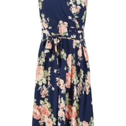 Mela Navy Rose Printed Wrap Over Sleeveless Skater Dress 10 Mela Navy Rose Printed Wrap Over Sleeveless Skater Dress -Cheap My Dreamy Dress Store mela navy rose printed wrap over sleeveless skater dress p12206 112578 image