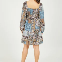 Mela Paisley Printed Bardot Skater Dress -Cheap My Dreamy Dress Store mela paisley printed bardot skater dress p12265 114809 image