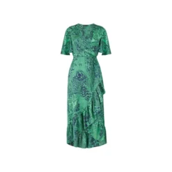 Mela Paisley Scarf Print Wrap Midi Dress -Cheap My Dreamy Dress Store mela paisley scarf print wrap midi dress p116 434 image