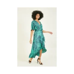 Mela Paisley Scarf Print Wrap Midi Dress -Cheap My Dreamy Dress Store mela paisley scarf print wrap midi dress p116 435 image